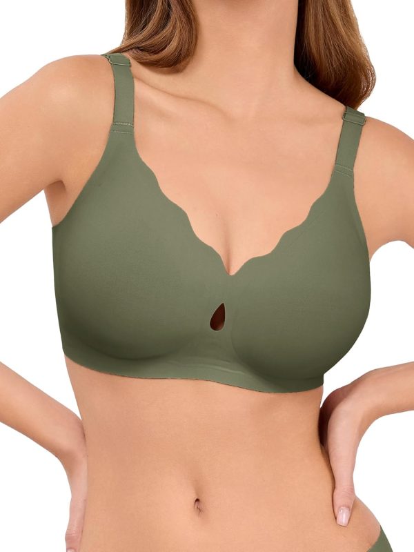 Bras for Women No Underwire Wave Push Up Wireless Bra Seamless Bras Full Coverage  Lift Everyday Bras
