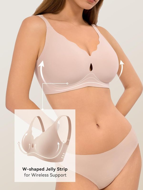 Bras for Women No Underwire Wave Push Up Wireless Bra Seamless Bras Full Coverage  Lift Everyday Bras - Image 2