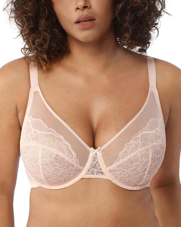 Bras for Women Full Coverage Underwire Bras Plus Size Lifting Lace Bra for Heavy Breast